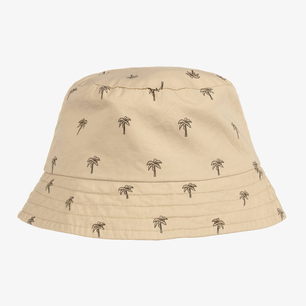 Mayoral-Teen Boys Beige Palm Tree Print Hat | Childrensalon Outlet