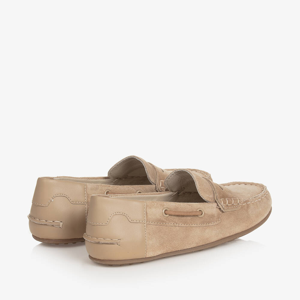 Mayoral-Teen Boys Beige Suede Leather Moccasins | Childrensalon Outlet