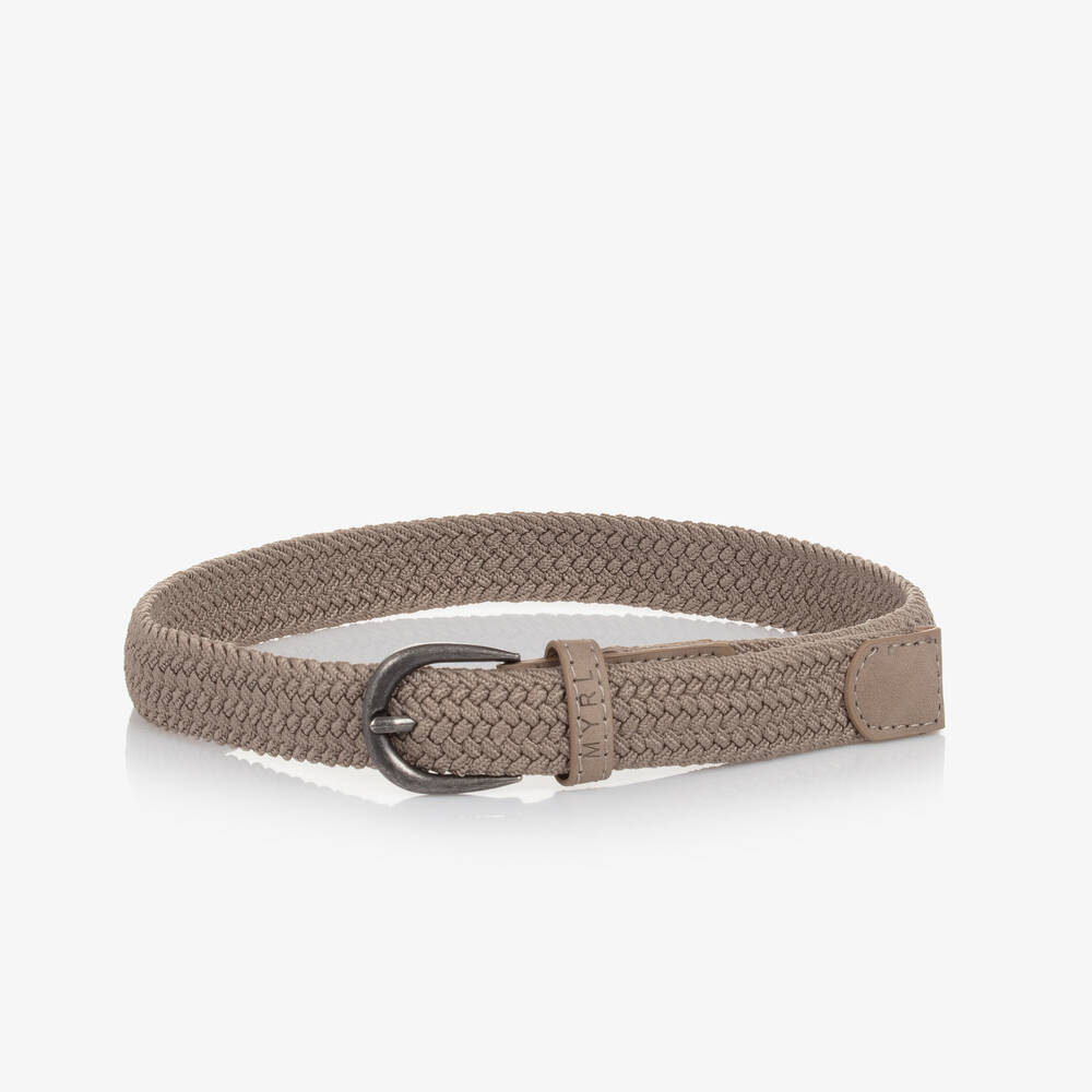 Mayoral-Teen Boys Beige Woven Braided Belt | Childrensalon Outlet