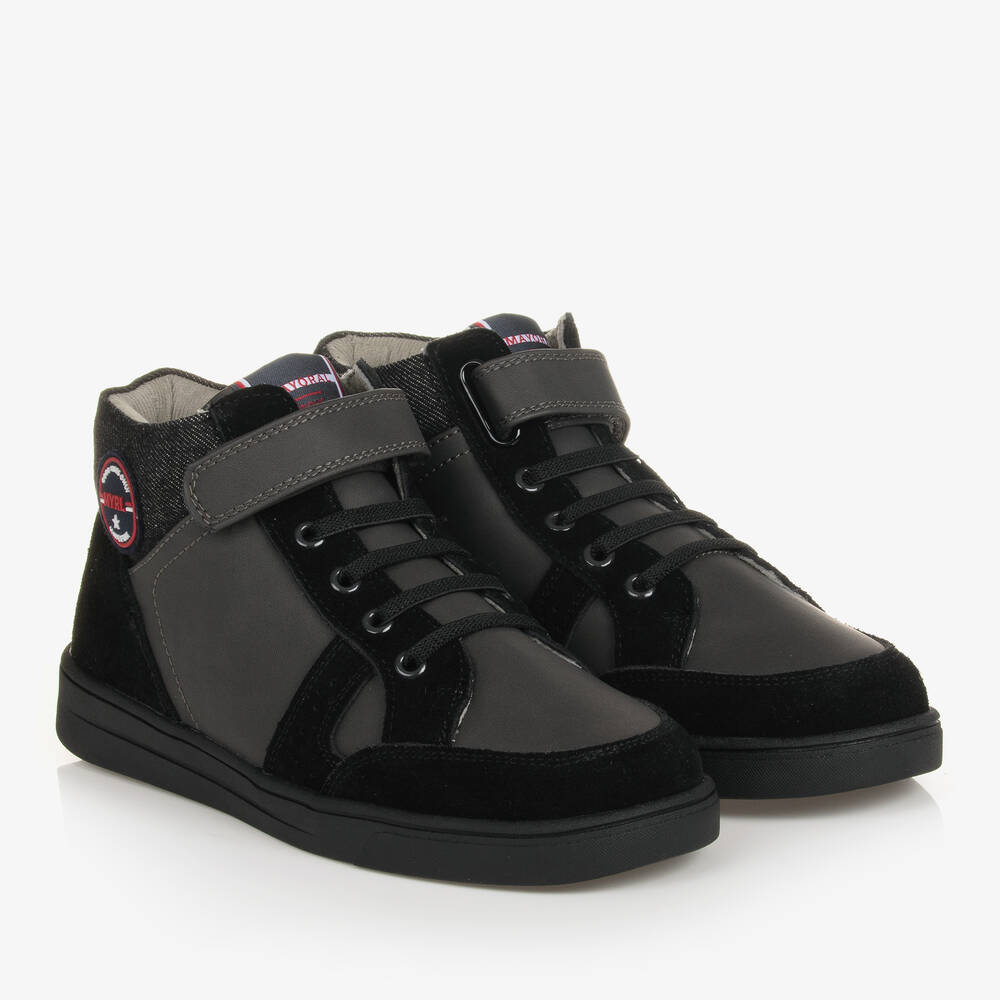 Mayoral - Teen Boys Black High-Top Trainers | Childrensalon