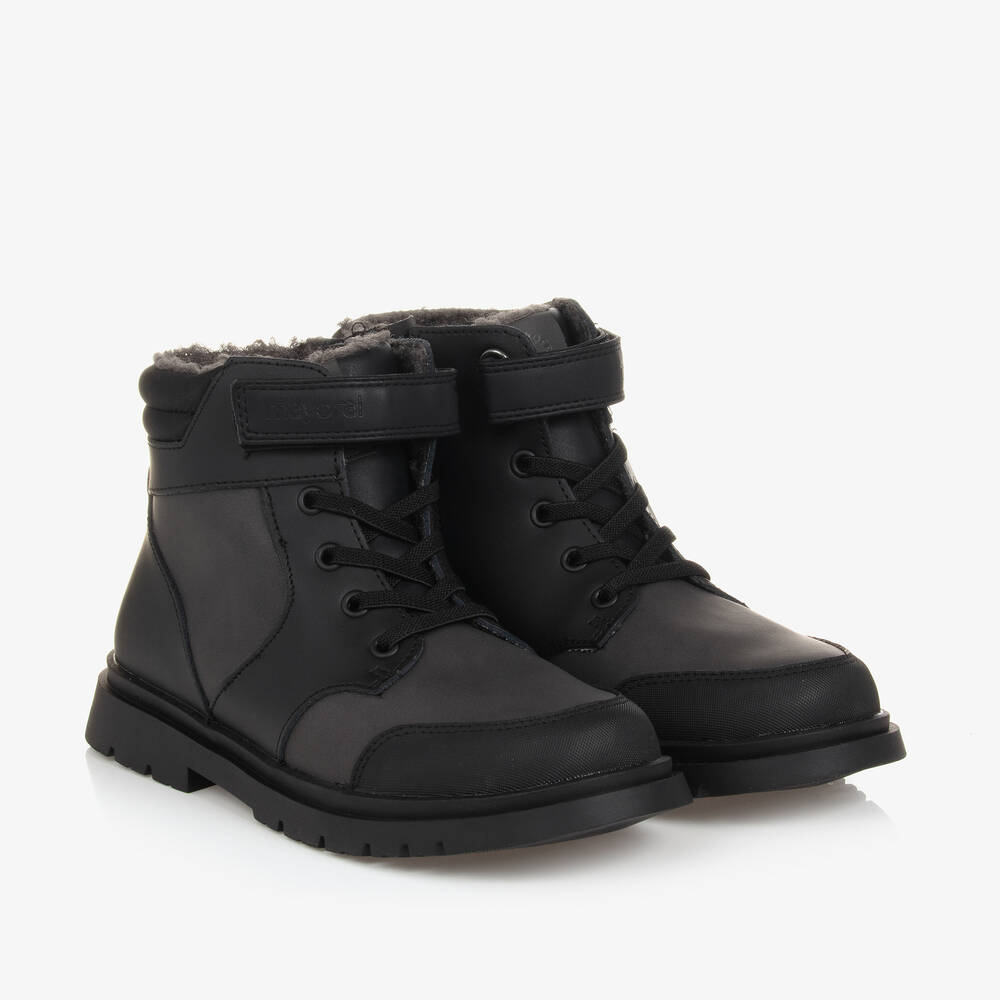 Mayoral - Teen Boys Black Leather Boots | Childrensalon