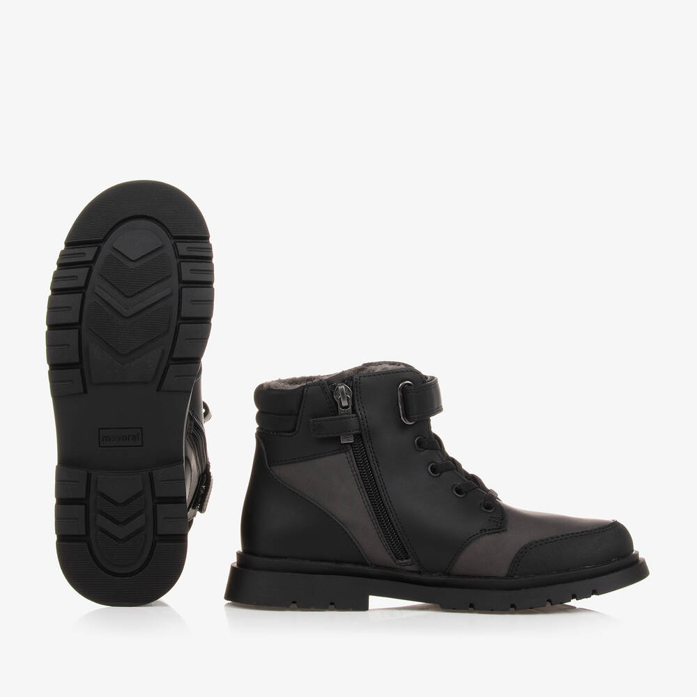 Mayoral-Teen Boys Black Leather Boots | Childrensalon Outlet