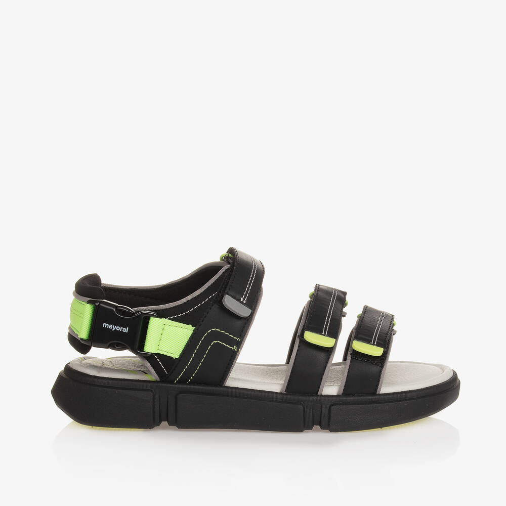 Mayoral-Teen Boys Black Velcro Sandals | Childrensalon Outlet