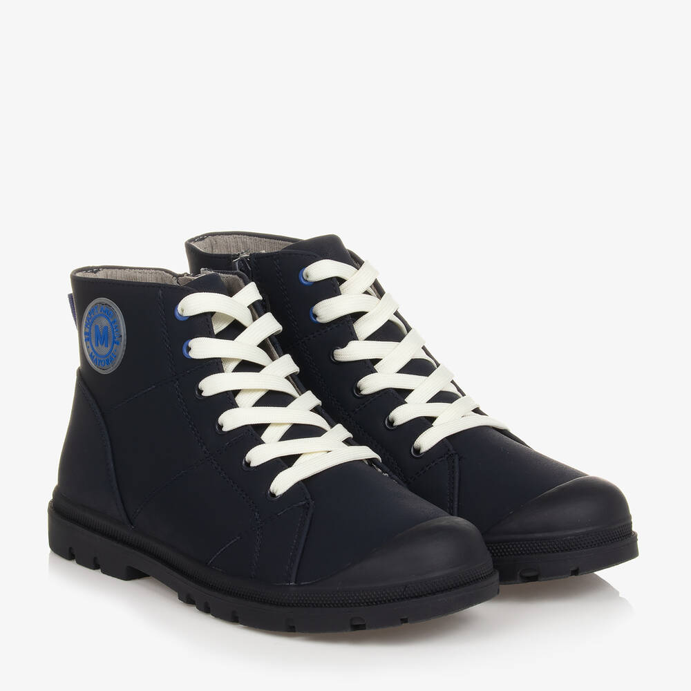 Mayoral - Teen Boys Blue Faux Leather Boots | Childrensalon