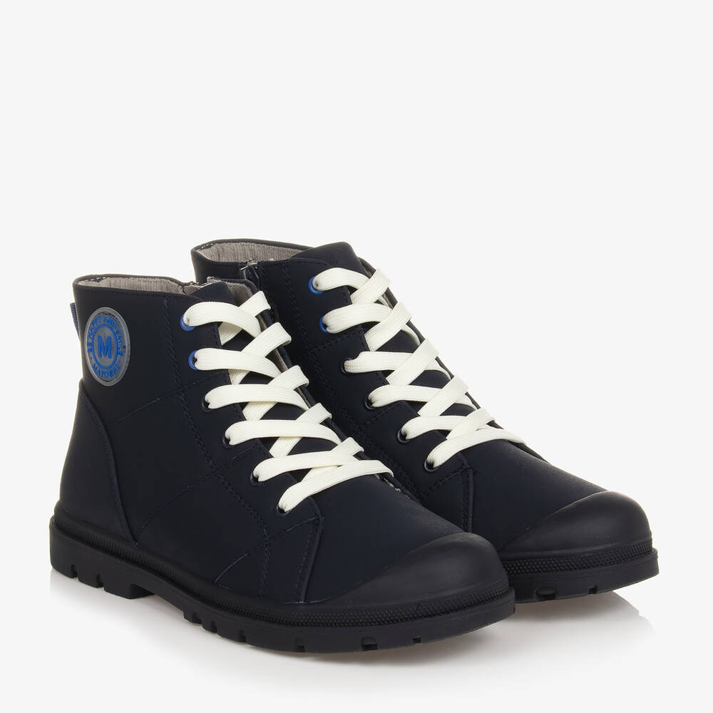 Mayoral - Bottines bleues en simili cuir ado | Childrensalon