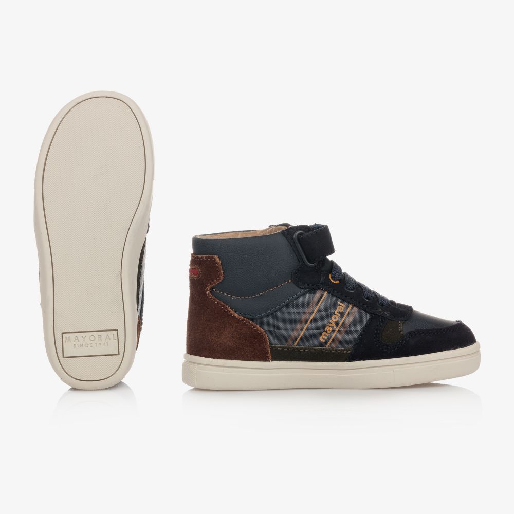 Mayoral-Teen Boys Blue Hi-Top Trainers | Childrensalon Outlet