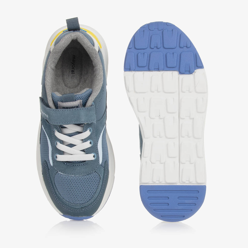Mayoral-حذاء رياضى جلد وشبك لون أزرق للمراهقين | Childrensalon Outlet
