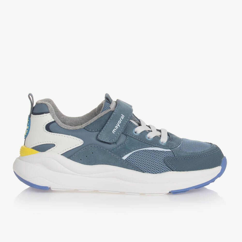 Mayoral-حذاء رياضى جلد وشبك لون أزرق للمراهقين | Childrensalon Outlet