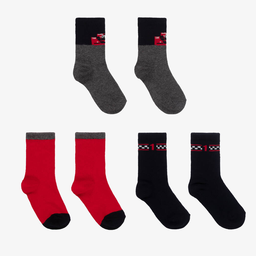 Mayoral - Teen Socken in Blau/Rot (3er-Pack) | Childrensalon