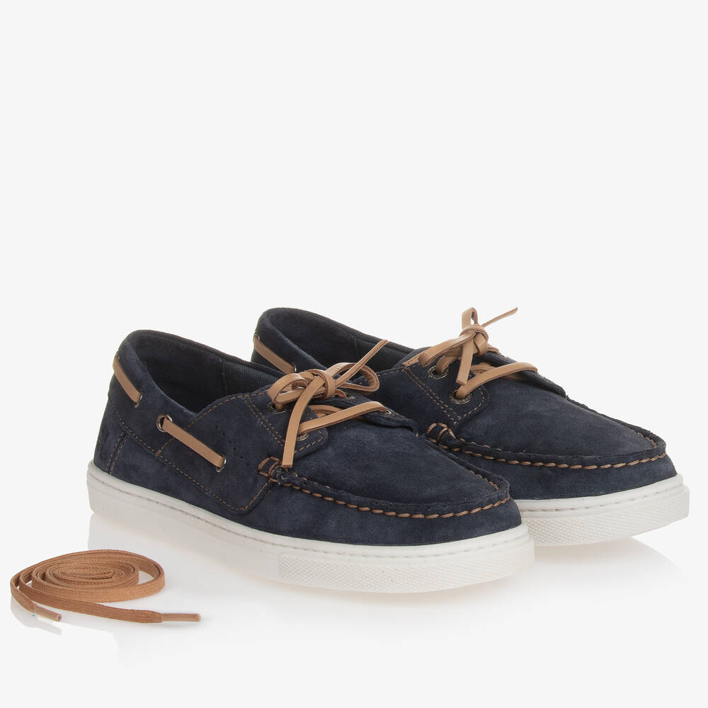 Blue suede deck shoes store