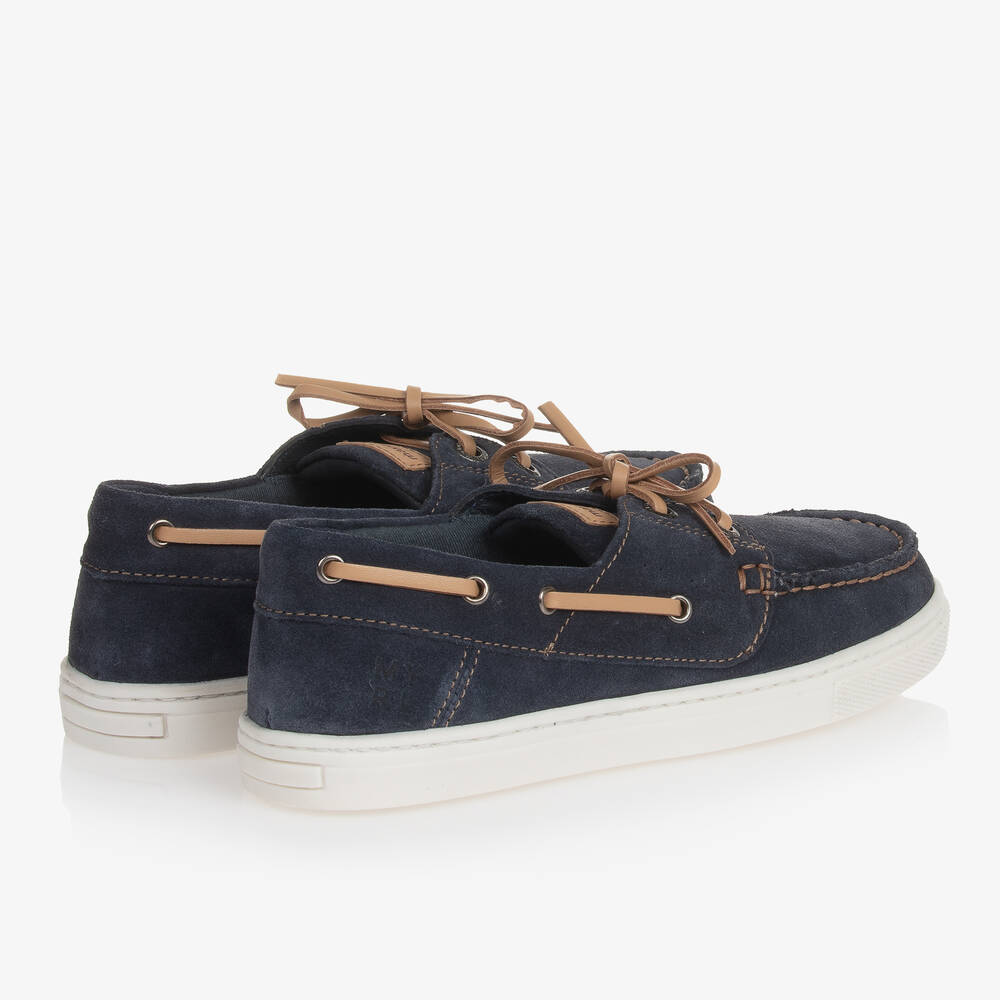 Mayoral-Teen Boys Blue Suede Leather Boat Shoes | Childrensalon Outlet