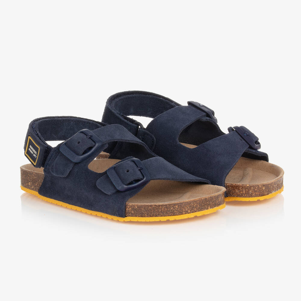 Mayoral - Teen Boys Blue Suede Leather Sandals | Childrensalon