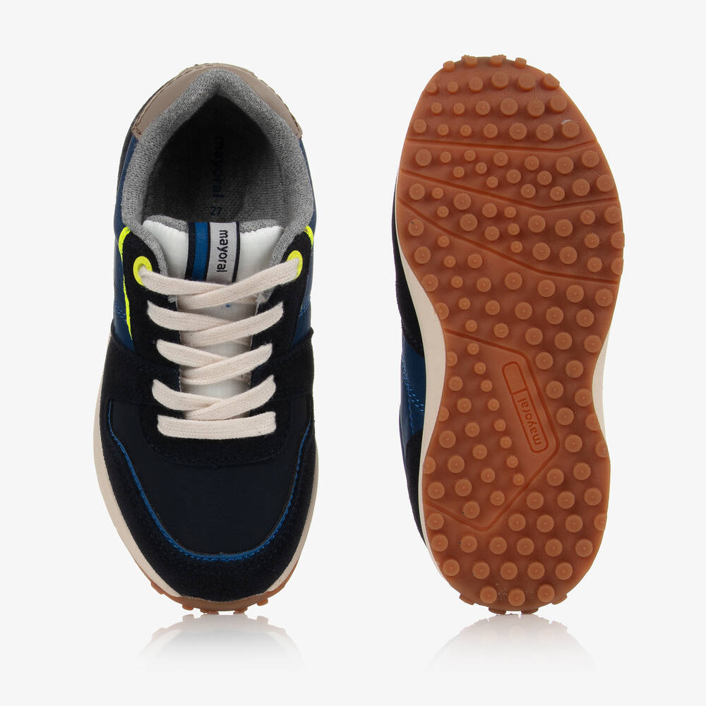 Mayoral-ترينرز تينز ولادي جلد شامواه لون أزرق | Childrensalon Outlet