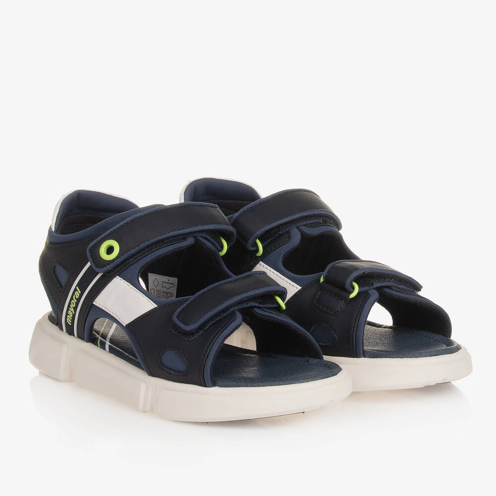 Mayoral-Teen Boys Blue Velcro Sandals | Childrensalon Outlet