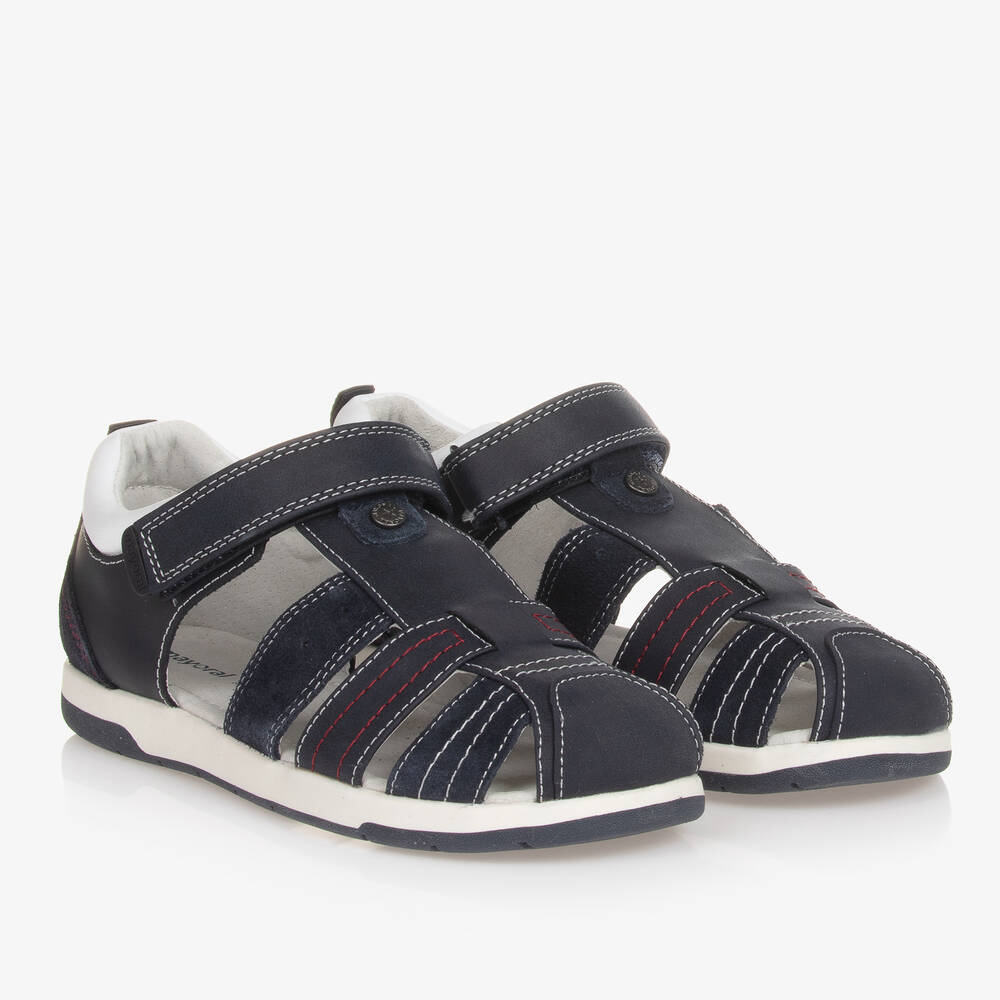 Mayoral-Teen Boys Blue Velcro Sandals | Childrensalon Outlet