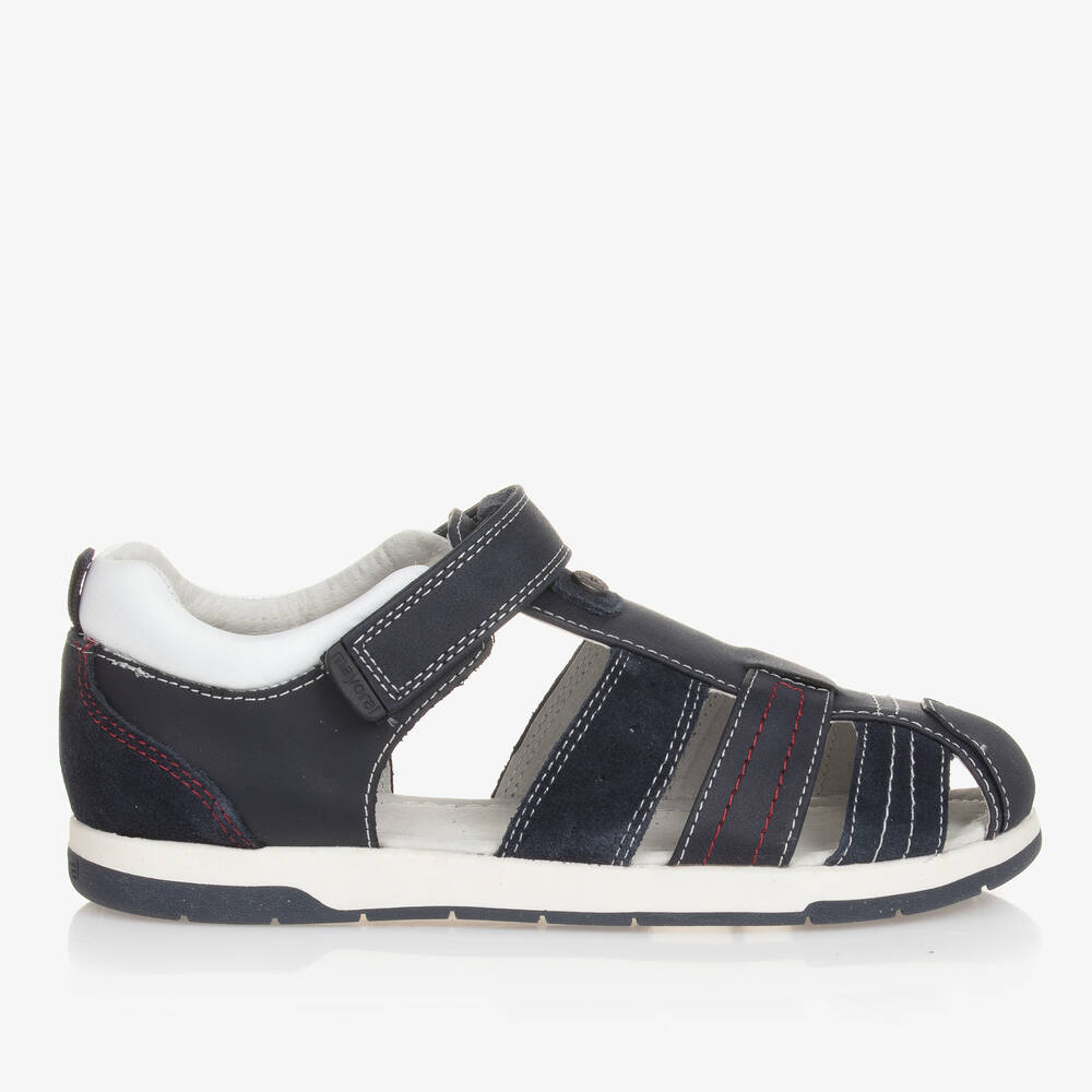 Mayoral-صندل بشريط لاصق جلد لون كحلي للأولاد | Childrensalon Outlet