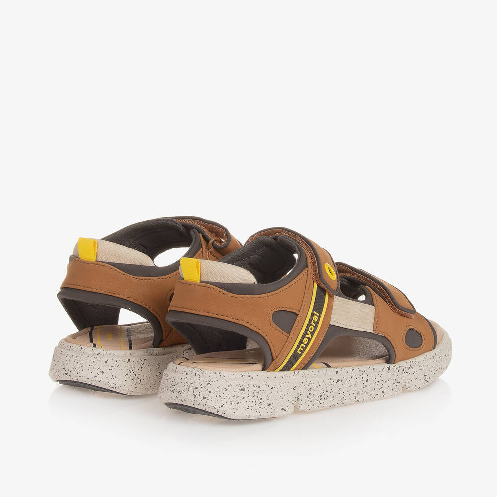 Mayoral-Teen Boys Brown Velcro Sandals | Childrensalon Outlet