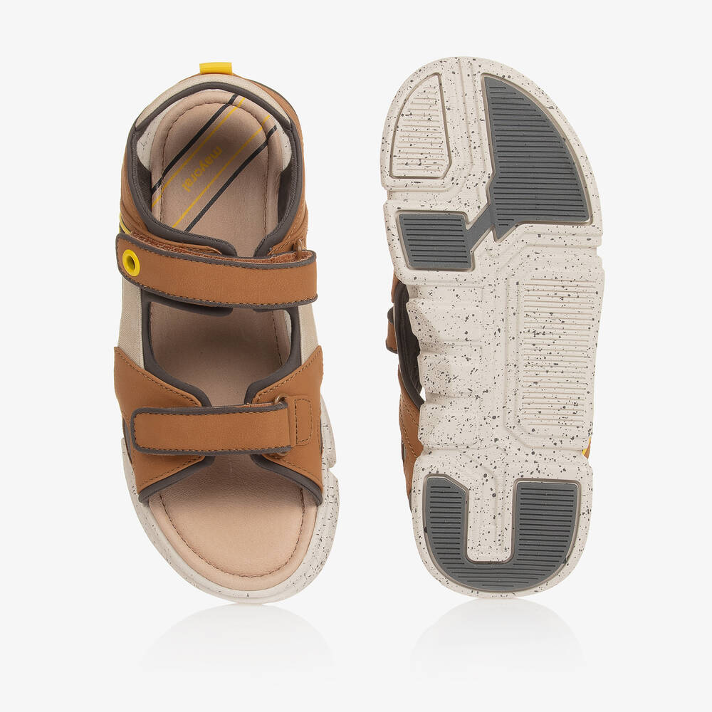 Mayoral-Teen Boys Brown Velcro Sandals | Childrensalon Outlet