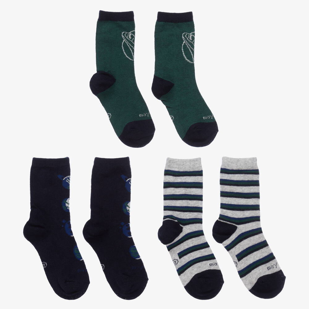 Mayoral - Хлопковые носки для мальчиков-подростков (3пары) | Childrensalon
