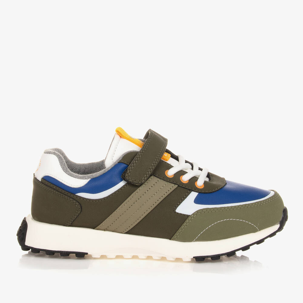 Mayoral-ترينرز جلد صناعي وقماش أخضر وأزرق تينز ولادي | Childrensalon Outlet