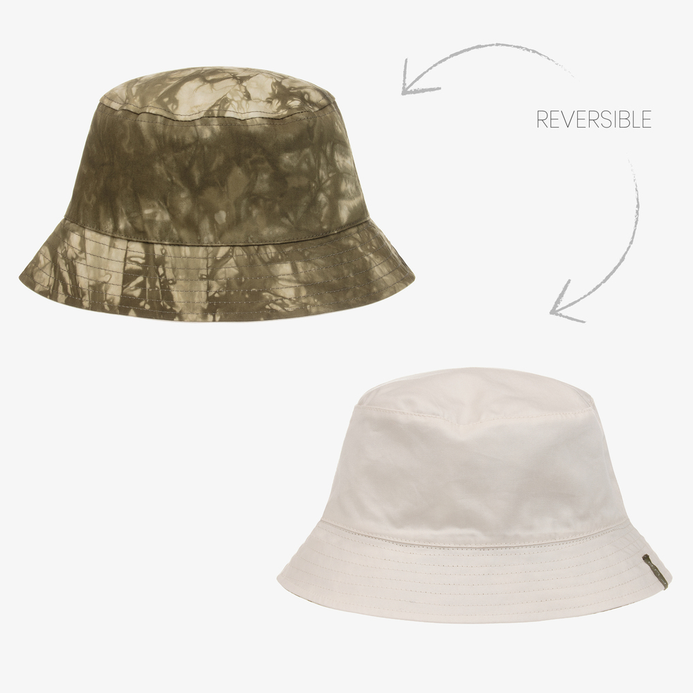 Mayoral - Зеленая и кремовая шляпа-ведро для мальчиков-подростков | Childrensalon