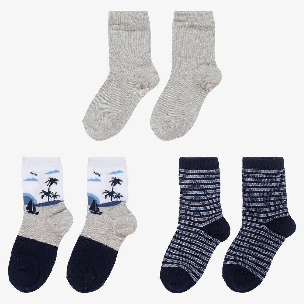 Mayoral-جوارب تينز ولادي مزيج قطن محبوك (عدد 3) | Childrensalon Outlet