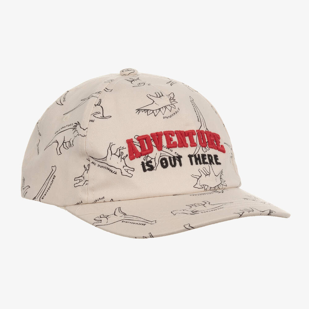 Mayoral - Teen Boys Ivory Dinosaur Logo Cap | Childrensalon