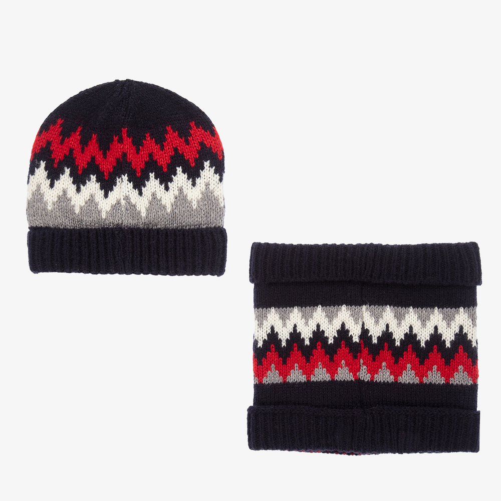 مايورال-طقم قبعة وسنود تينز ولادي مزيج أكريليك لون كحلي | Childrensalon Outlet