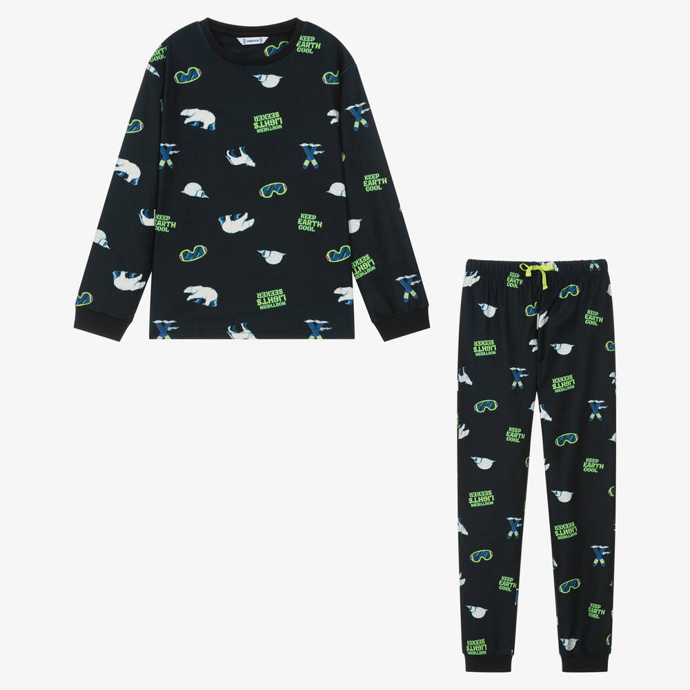 Mayoral - Teen Boys Navy Blue Polar Bear Pyjamas | Childrensalon