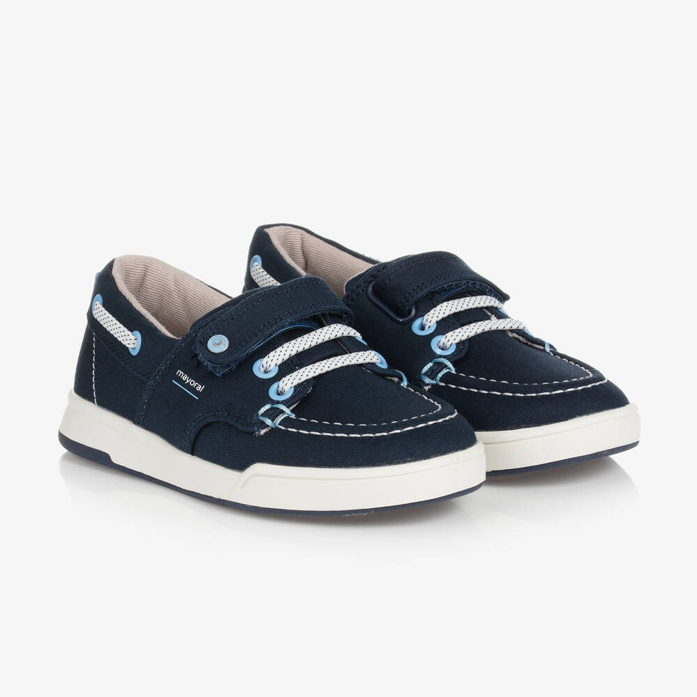 Mayoral - Teen Boys Navy Blue Velcro Trainers | Childrensalon