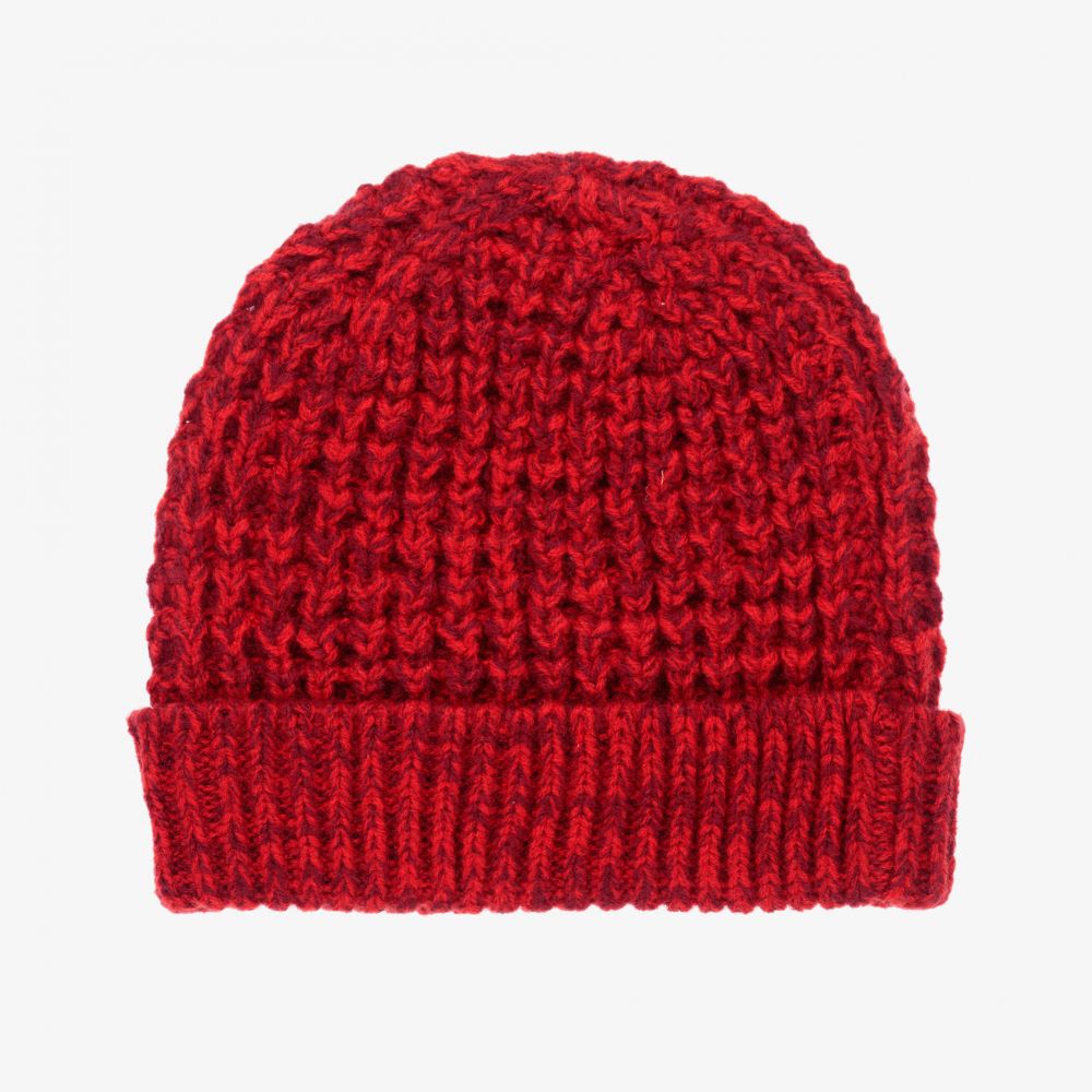 Mayoral-قبعة تينز ولادي أكريليك محبوك لون أحمر | Childrensalon Outlet