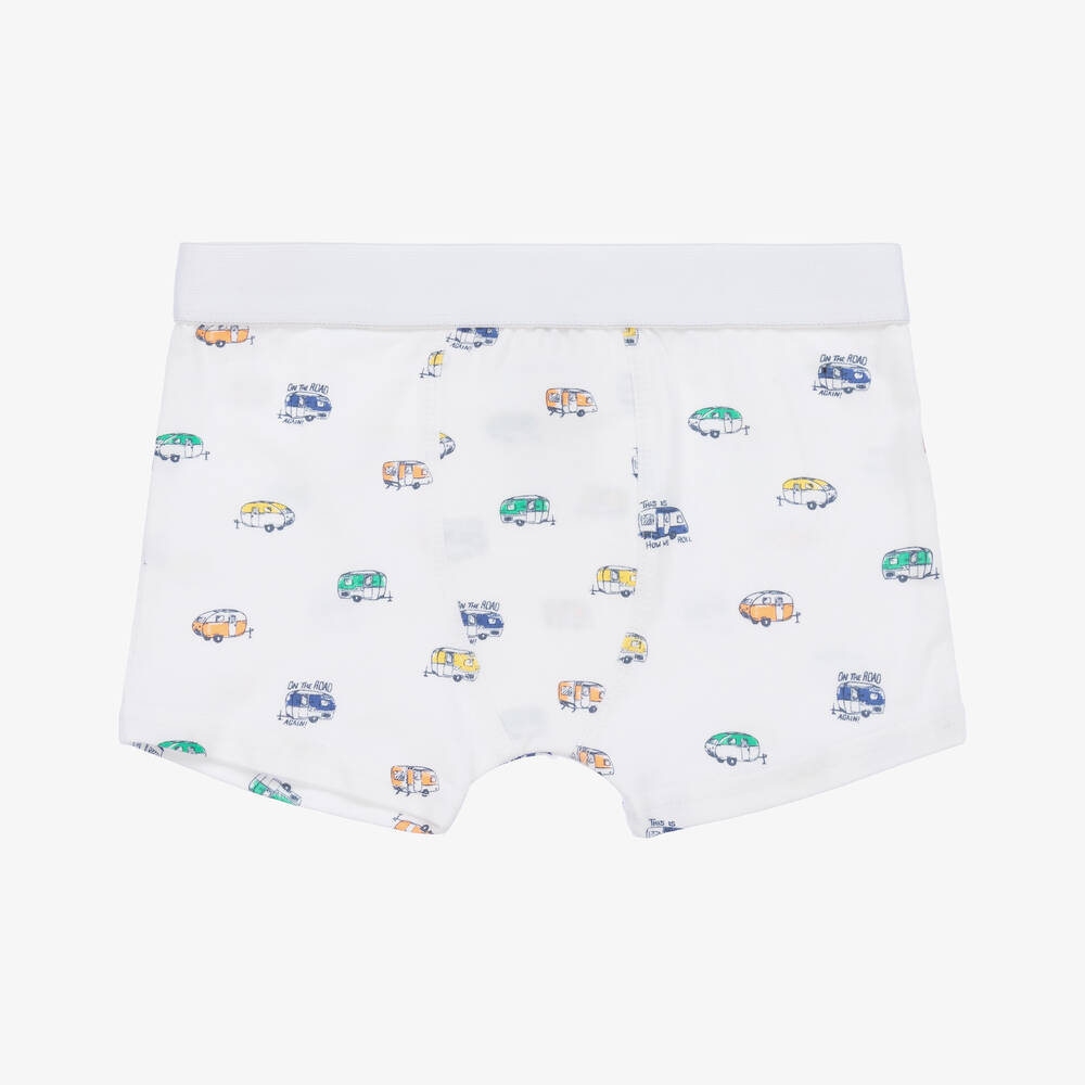 Mayoral-Teen Boys White & Blue Boxer Shorts (3 Pack) | Childrensalon Outlet