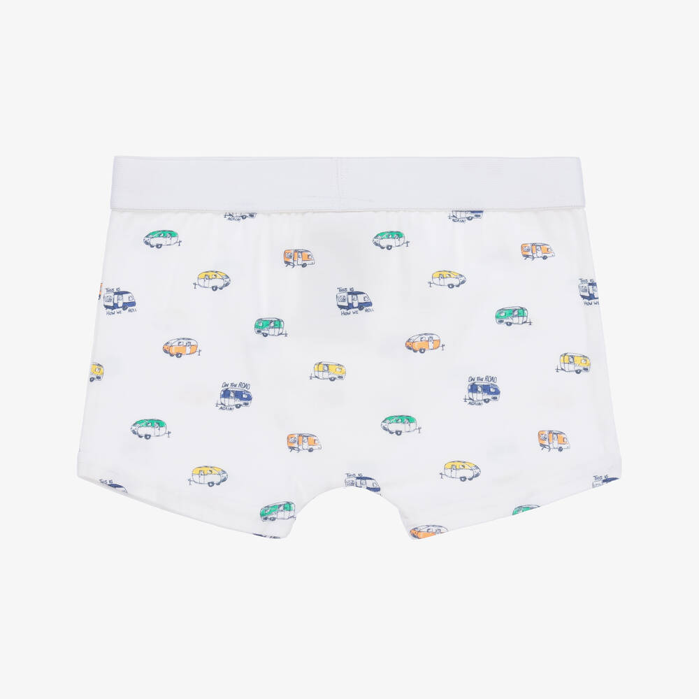 Mayoral-Teen Boys White & Blue Boxer Shorts (3 Pack) | Childrensalon Outlet