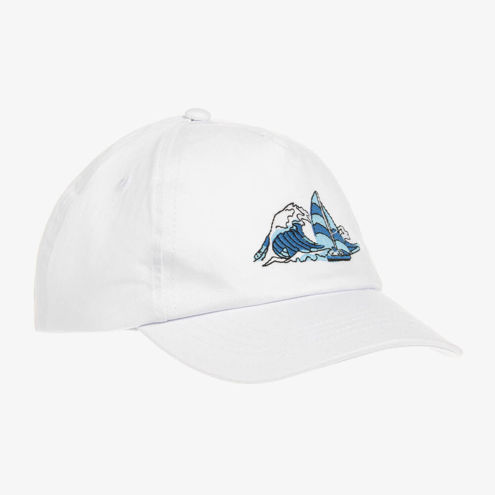 Mayoral - Teen Boys White Cotton Sailing Cap | Childrensalon