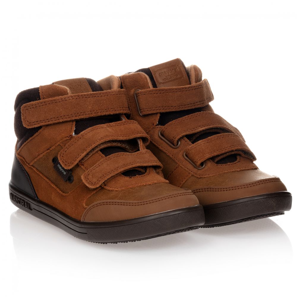 Mayoral - Teen Brown High-Top Trainers | Childrensalon