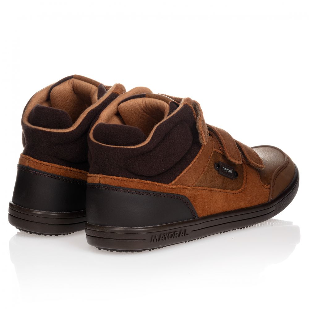 Mayoral-Teen Brown High-Top Trainers | Childrensalon Outlet