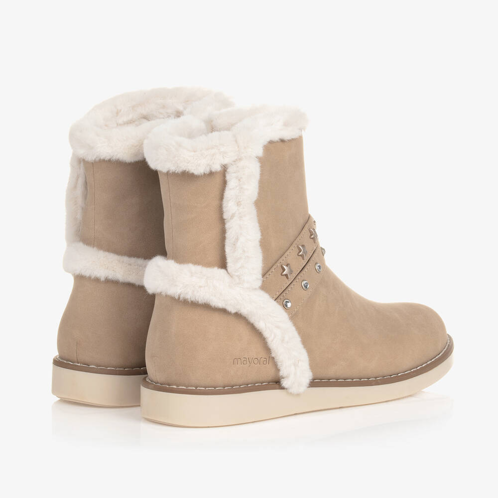 Mayoral-Teen Girls Beige Faux Suede Boots | Childrensalon Outlet