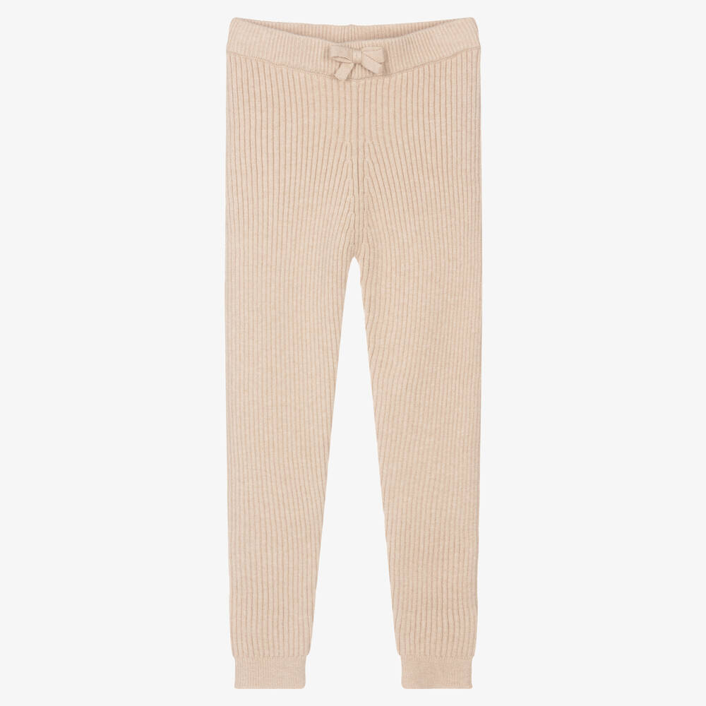 Mayoral - Legging beige en maille ado fille | Childrensalon