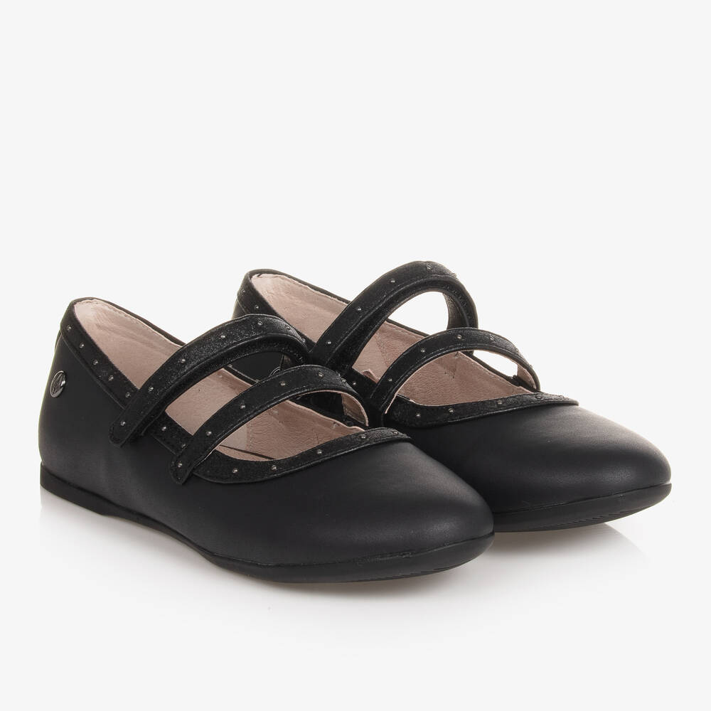 Teen Girls Black Ballerina Shoes