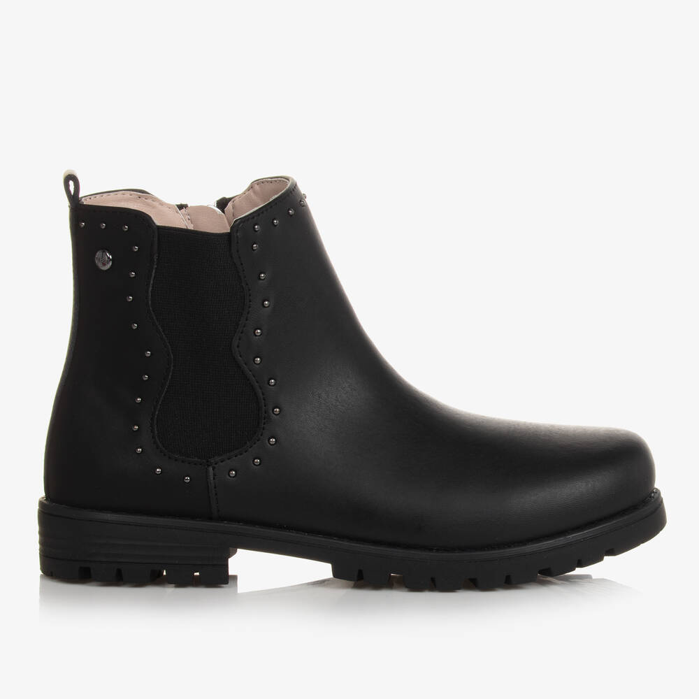 Girls black leather chelsea boots shop