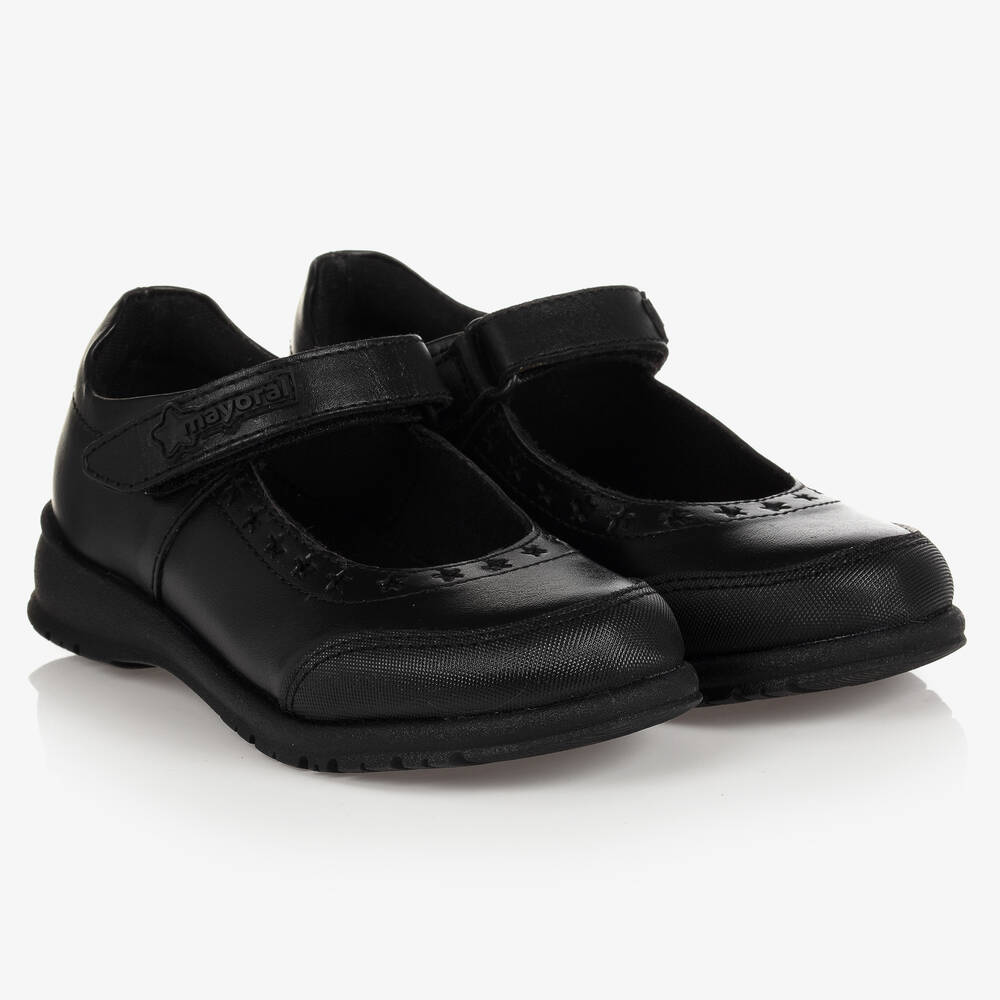 Mayoral - Chaussures cuir noir Ado fille | Childrensalon