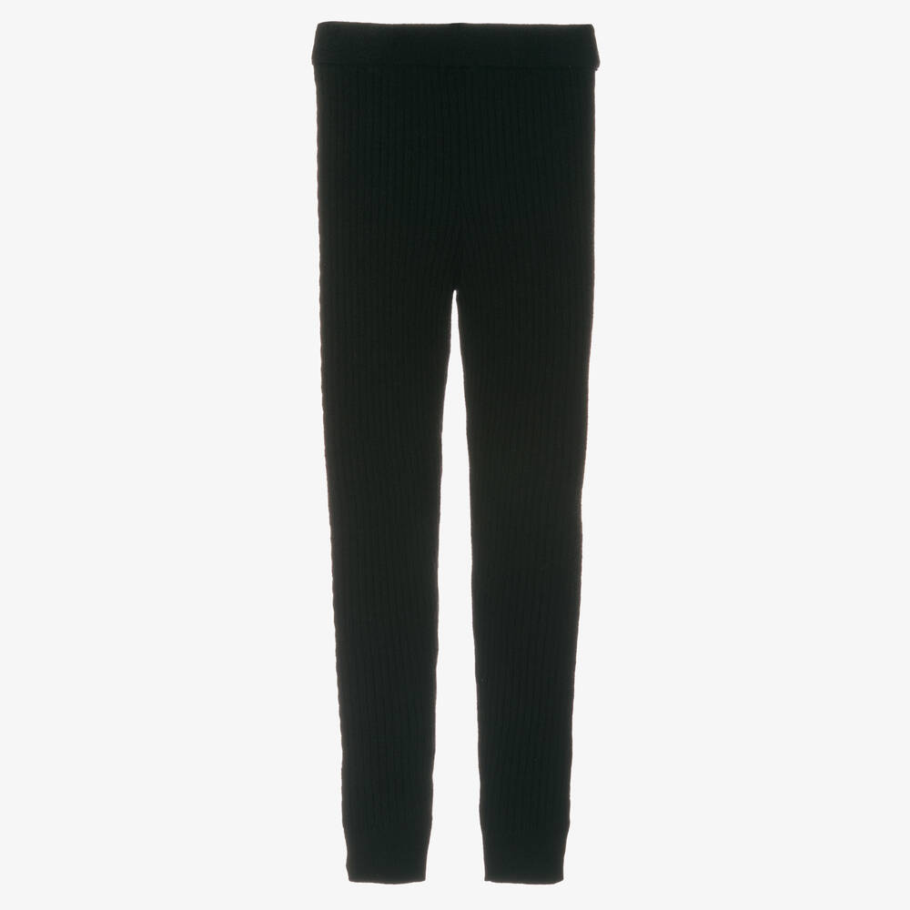 Mayoral-ليقنز مزيج فيسكوز محبوك مضلّع لون أسود للمراهقات | Childrensalon Outlet