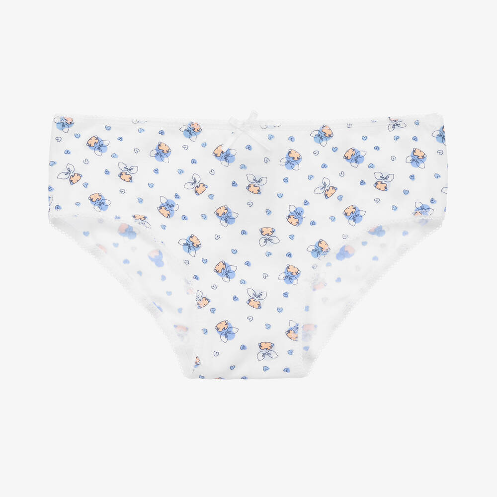 Mayoral-Teen Girls Blue Cotton Knickers (4 Pack) | Childrensalon Outlet