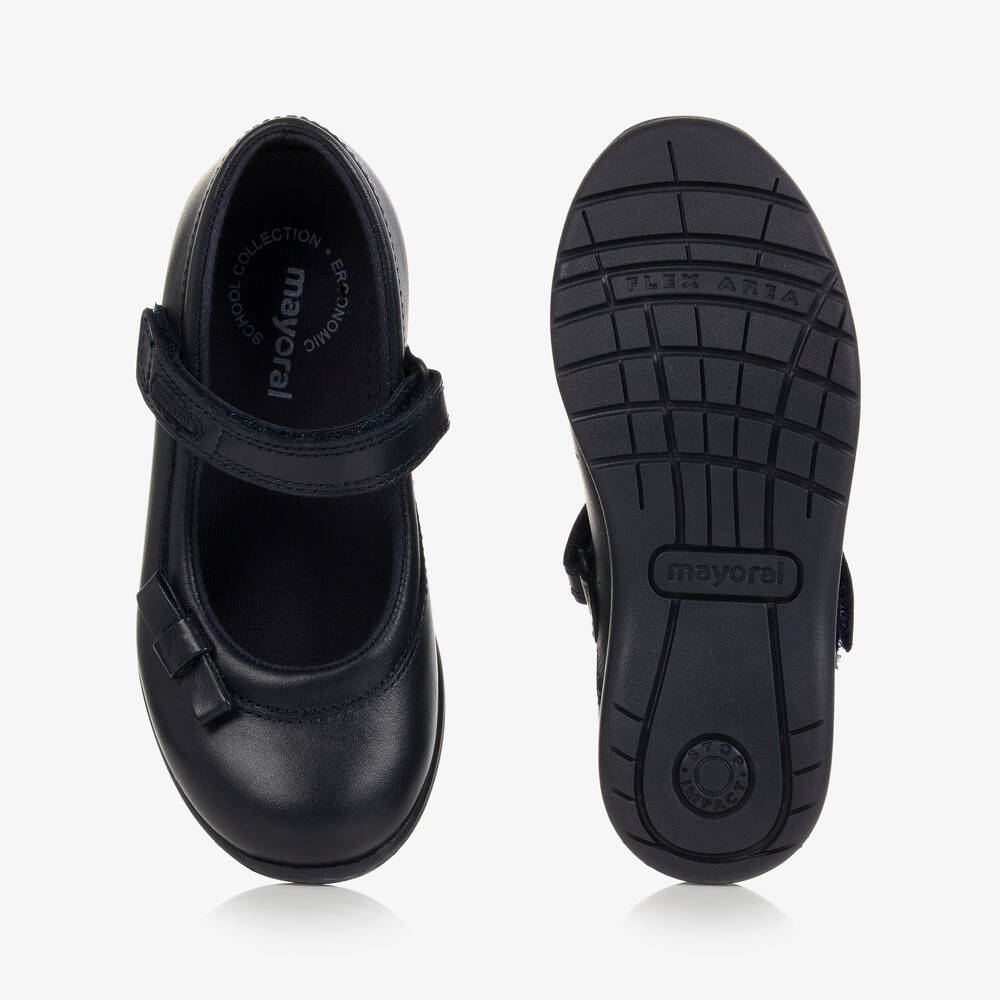 Mayoral-Синие кожаные туфли для девочек-подростков | Childrensalon Outlet