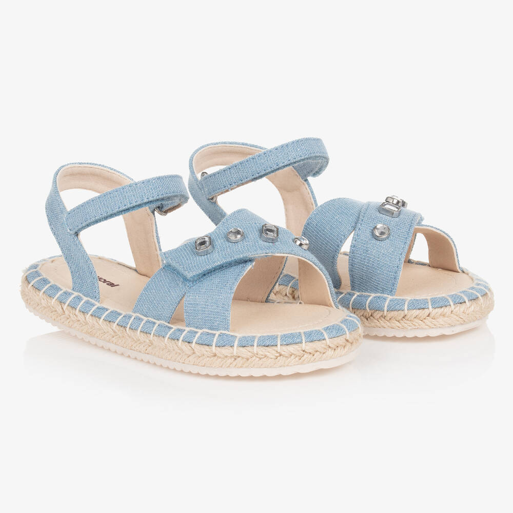 Mayoral - Blaue Teen Baumwoll-Glitzersandalen | Childrensalon