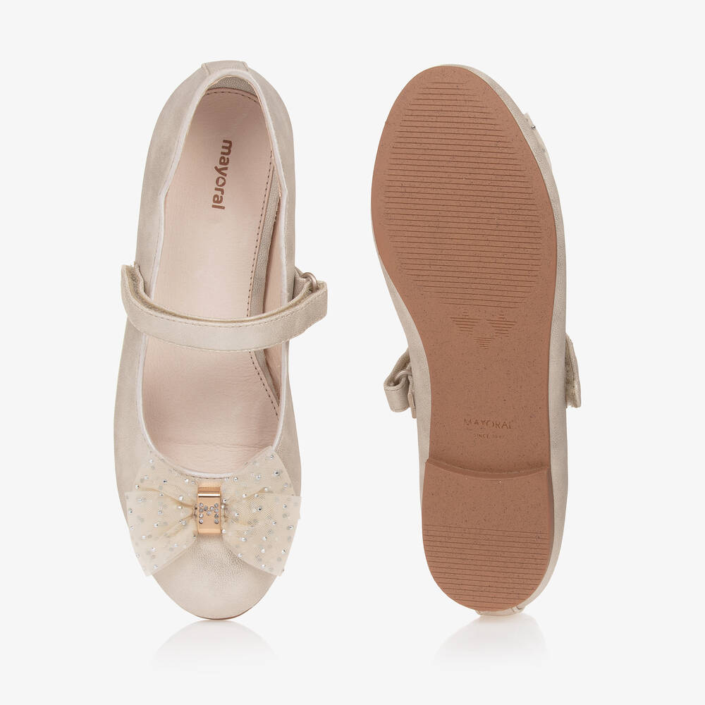 Mayoral-Teen Girls Gold Faux Leather Pumps | Childrensalon Outlet