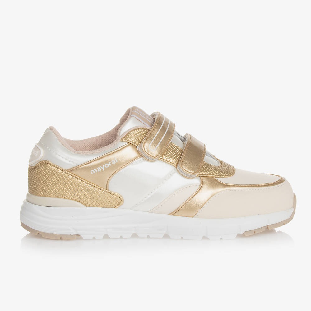 Mayoral-Teen Girls Gold Faux Leather Trainers | Childrensalon Outlet