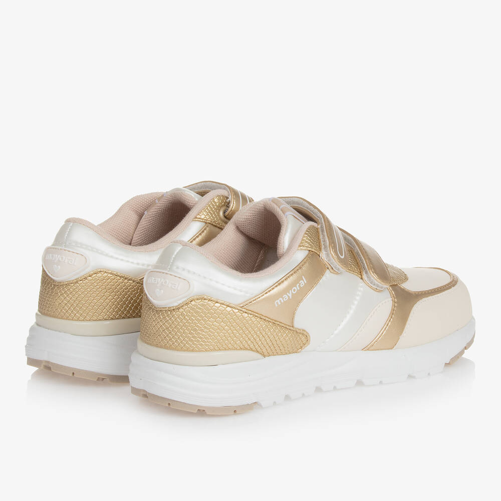 Mayoral-Teen Girls Gold Faux Leather Trainers | Childrensalon Outlet