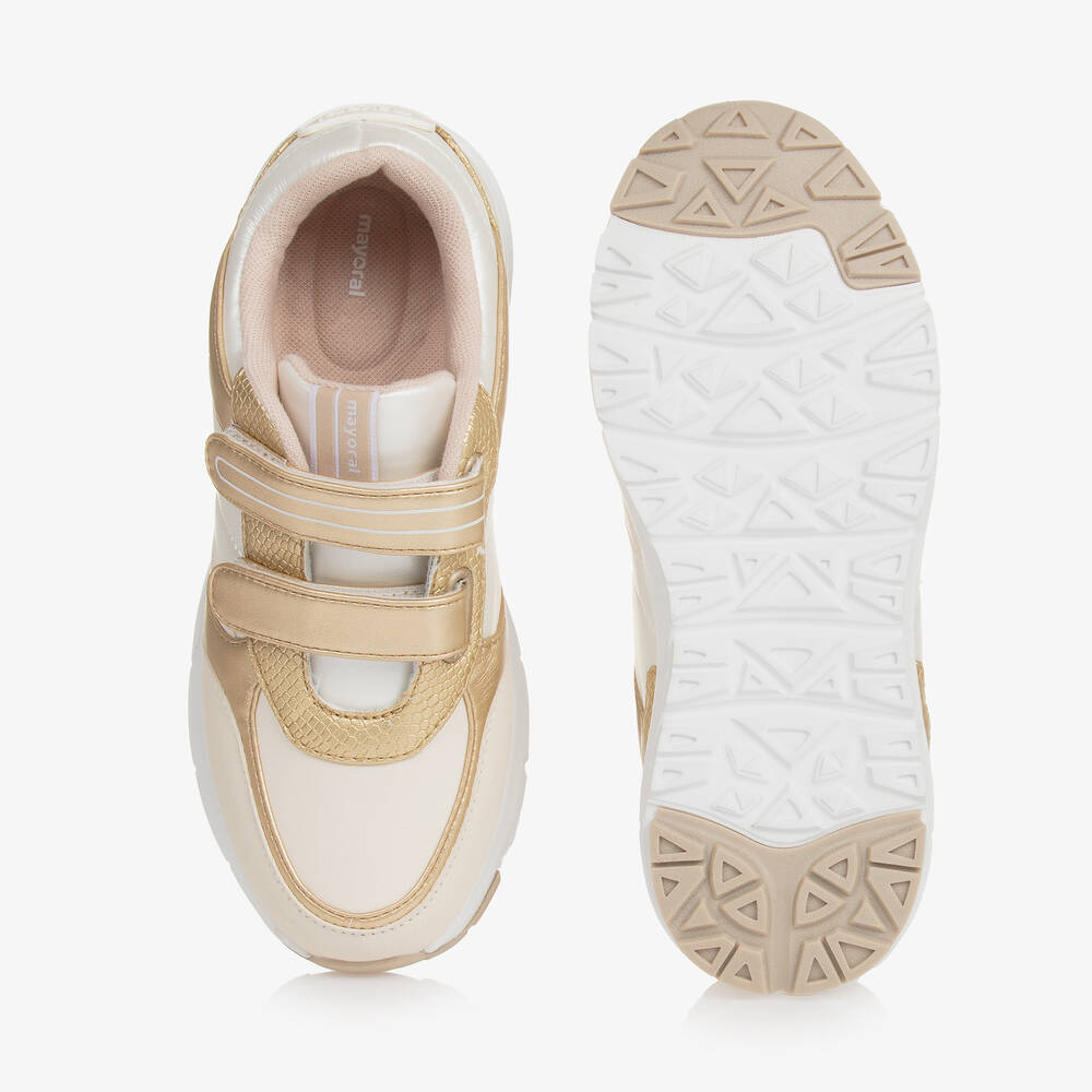Mayoral-Teen Girls Gold Faux Leather Trainers | Childrensalon Outlet