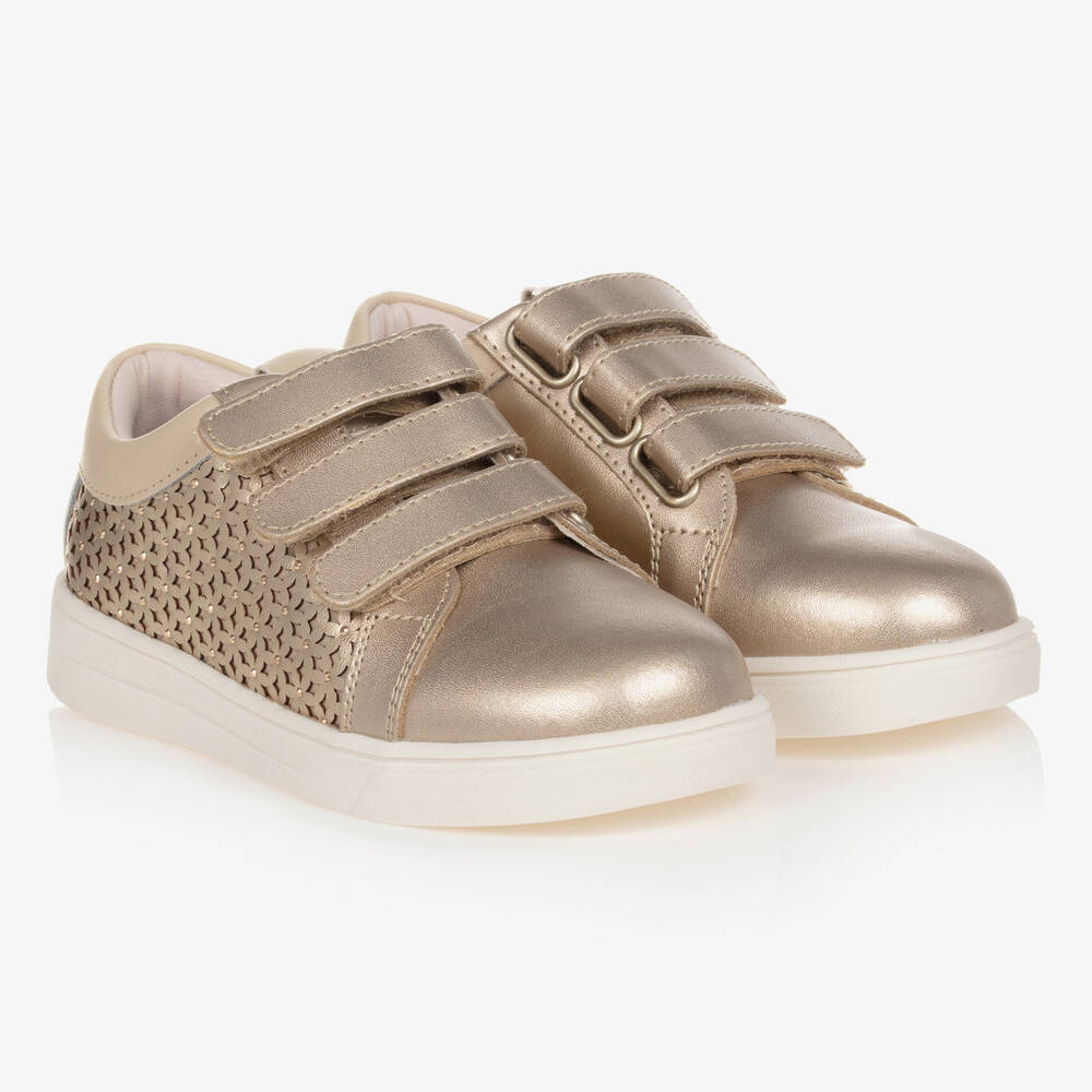 Mayoral - Teen Girls Gold Leather Trainers | Childrensalon